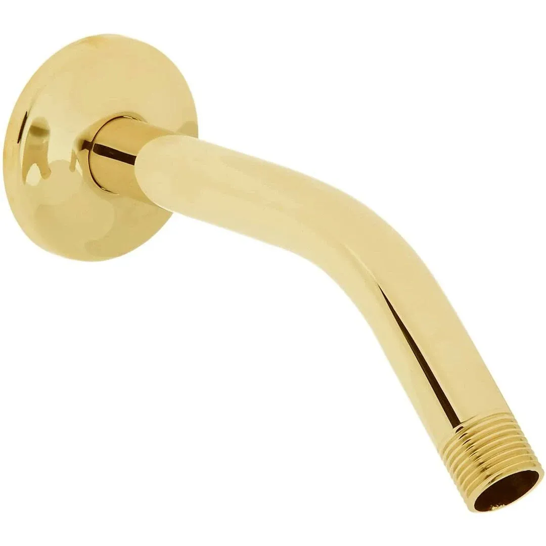 Westbrass 1/2 in. IPS x 8 in. Shower Arm in Polished Brass