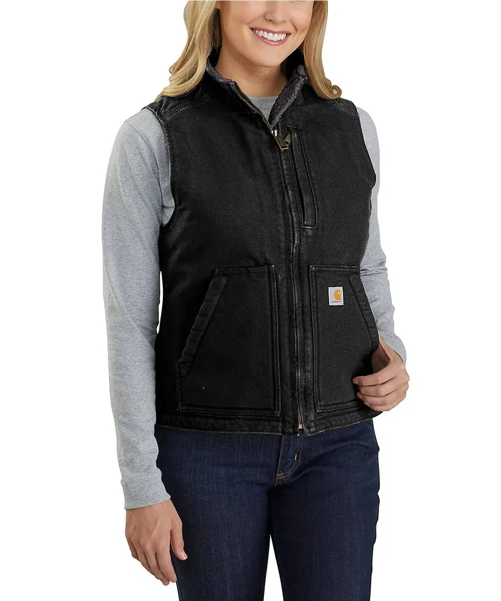 Carhartt Women's Washed Duck Sherpa Lined Mock Neck Vest