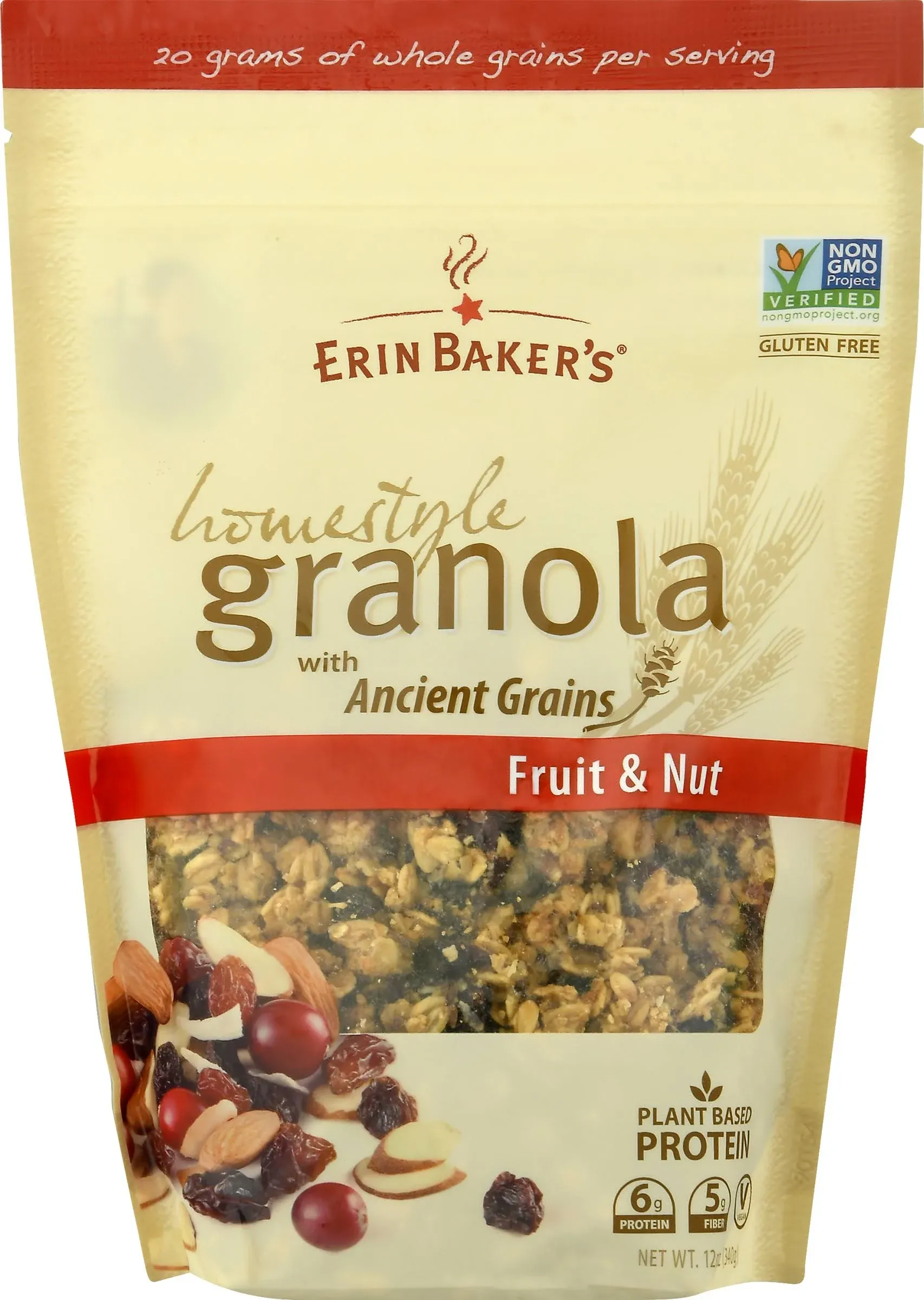 Erin Baker's Granola, Fruit & Nut, Homestyle - 12 oz