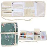 Teamoy Crochet Hook Case, Roll Bag Holder Organizer for Various Crochet Needles