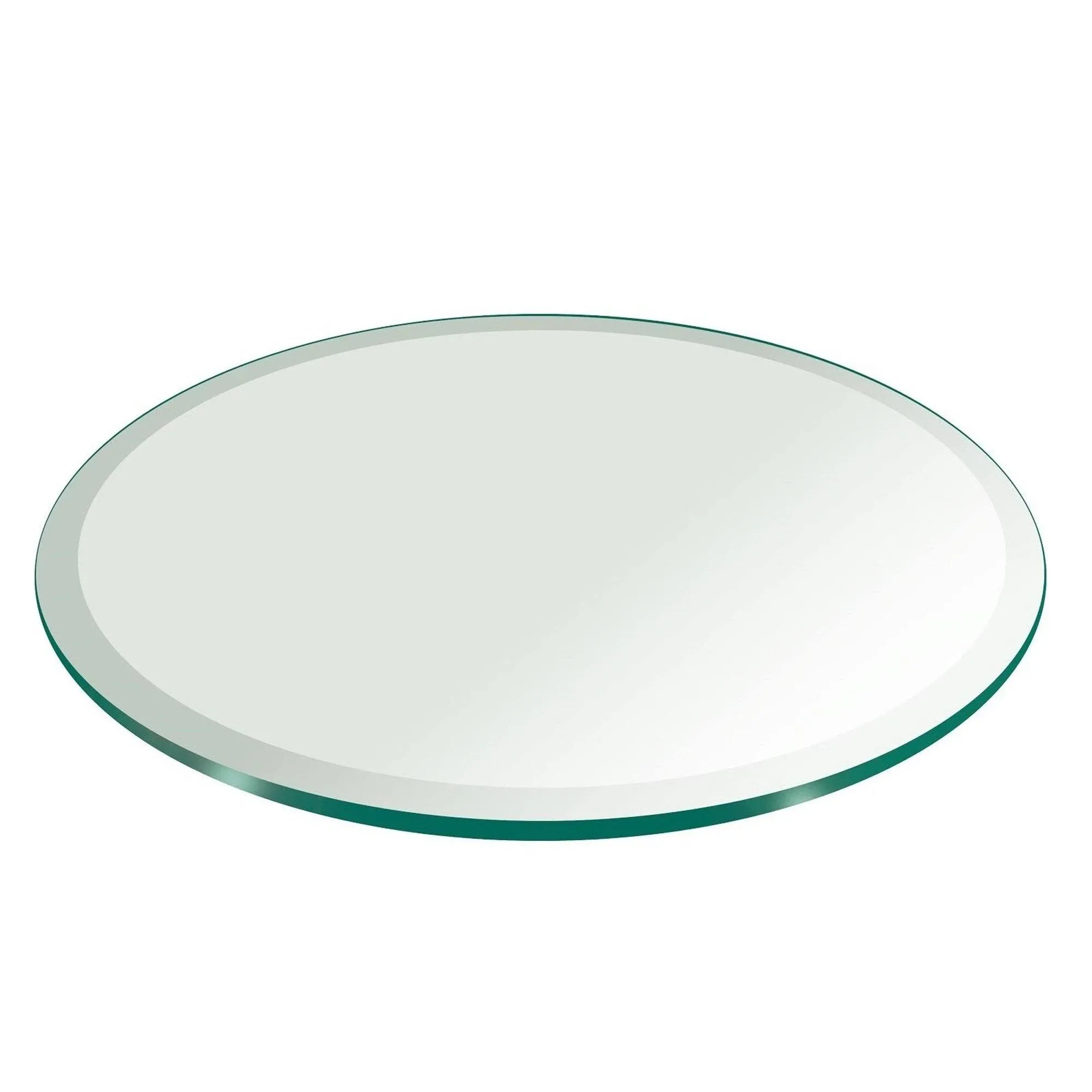 19" Inch Round Glass Table Top 3/8" Thick Tempered Beveled Edge by Fab Glass and Mirror