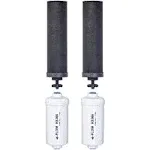 Set of 2 Berkey Authentic Black Berkey Elements (BB9-2) and 2 Berkey PF-2 Fluoride and Arsenic Reduction Elements - Combo Pack