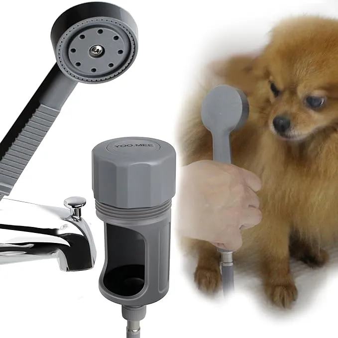 Pets Shower Attachment, Quick Connect on Tub Spout w/Front Diverter, Ideal for Washing Pets and Cleaning Tub, Portable and Convenience