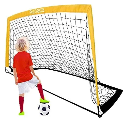 6x4 ft Portable Kids Soccer Goal for Backyard Practice Soccer Net with Carry ...