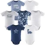 The Peanutshell Blue Camo Baby Bodysuits for Boys, 7-Pack, Newborn