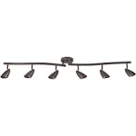 Globe Electric 59353 Grayson 6-Light Adjustable S-Shape Track Lighting, White Color, Matte Finish, Bulbs included, 8.66"