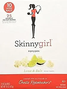 Skinny Girl Lime & Salt Popcorn 10 Mini Bags, 15oz 