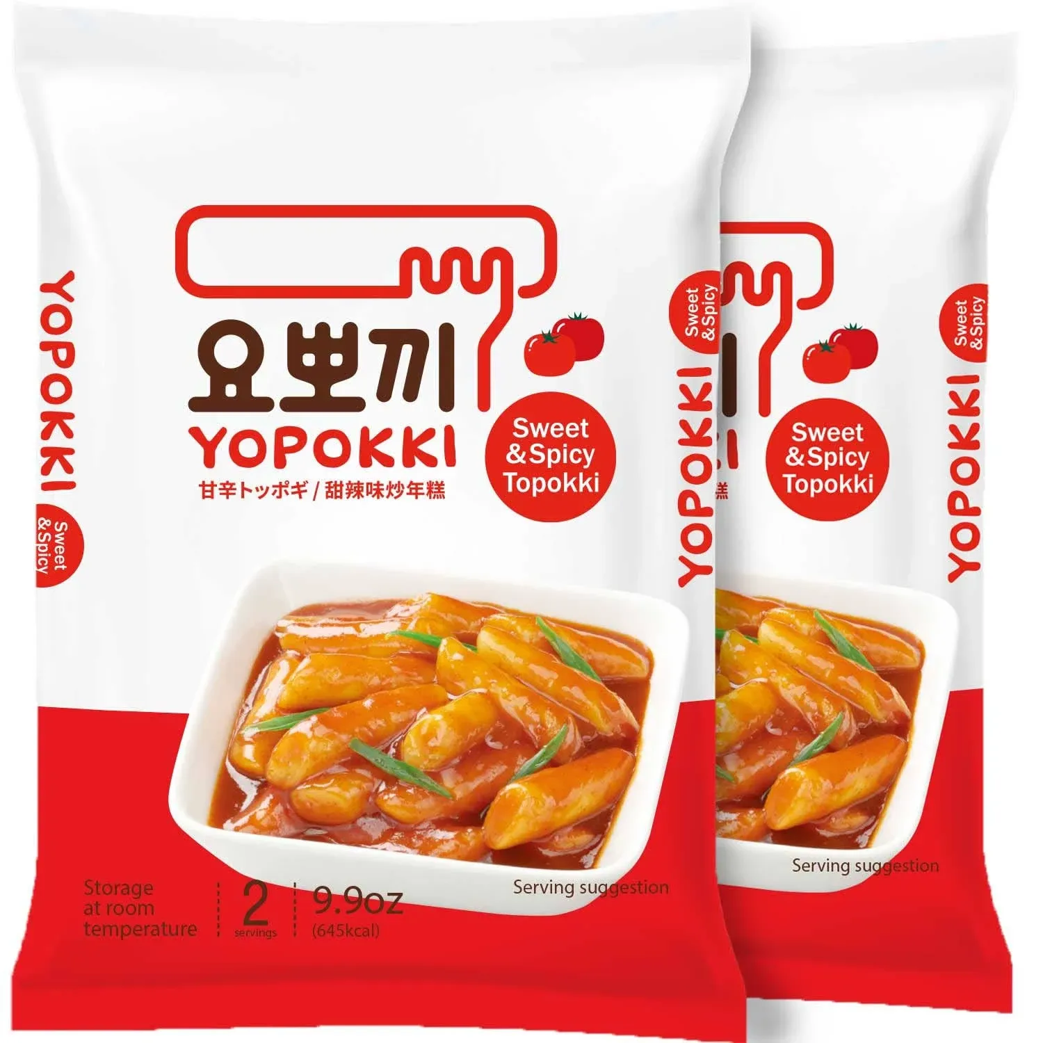 Yopokki Instant Tteokbokki Rice Cake | Pack of 2 Popular Korean Snack with A Spicy Sauce