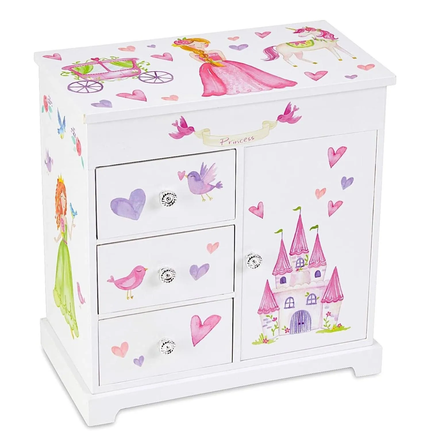 Jewelkeeper Unicorn Musical Jewelry Box with 3 Pullout Drawers, Fairy Princess ...