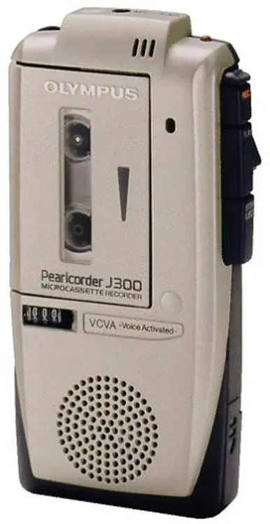 Olympus Pearlcorder J300 Microcassette Voice Recorder W/6 Microcassette Tapes