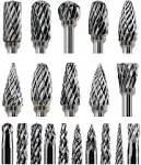 Sworker Carbide Burr Set Compatible with Dremel 1/8" Shank 20pcs Die Grinder Rotary