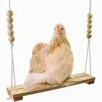 Backyard Barnyard Chicken Swing Toy for Coop Handmade in USA! Natural Safe Wooden Accessories Large Durable Perch Ladder for Poultry Run Rooster Hens