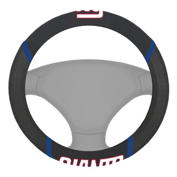 NFL - New York Giants Embroidered Steering Wheel Cover in Black - 15in. Diameter