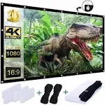 AAJK Outdoor Projection Screen 150 inch, Washable Projector Screen 16:9 Foldable Anti-Crease Portable Projector Movies Screen for Home Theater