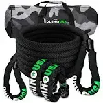 Rhino USA Kinetic Rope Recovery Kit (7/8in x 30ft) - Heavy Duty Offroad Snatch Strap - Includes 2 Soft Shackle for UTV, ATV, Truck, Car, Jeep, Tractor