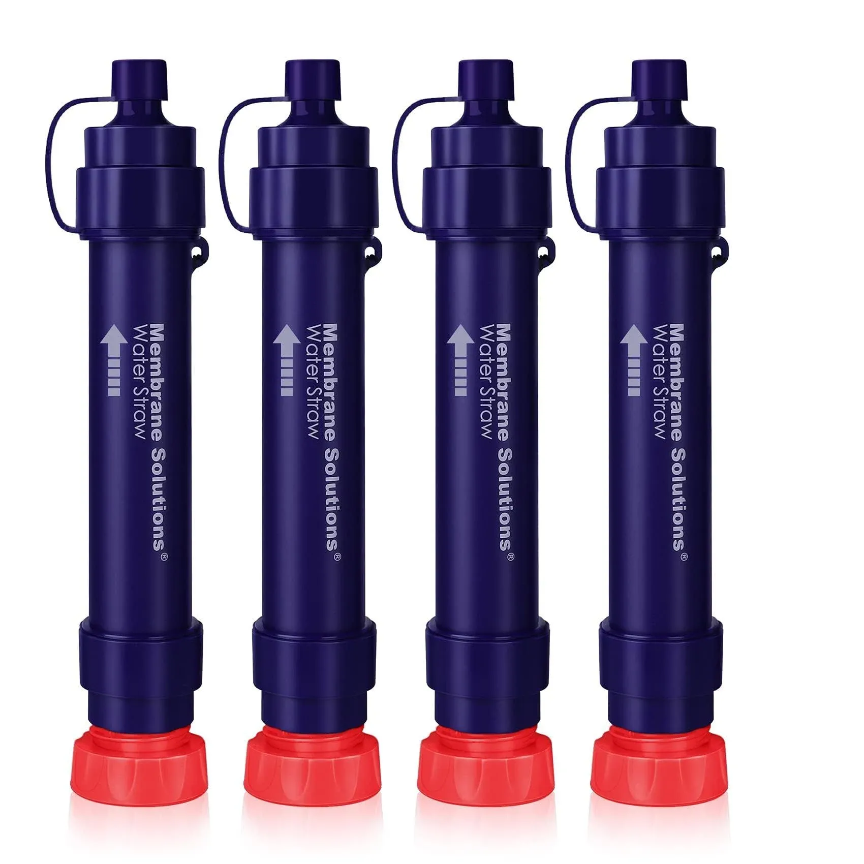 WS02 Water Filter Straw, Detachable 4-Stage 0.1-Micron Portable Water Filter Camping, 5,000L Water Purifier Survival Gear and Equipment for Hiking Camping Travel and Emergency - 4 Pack