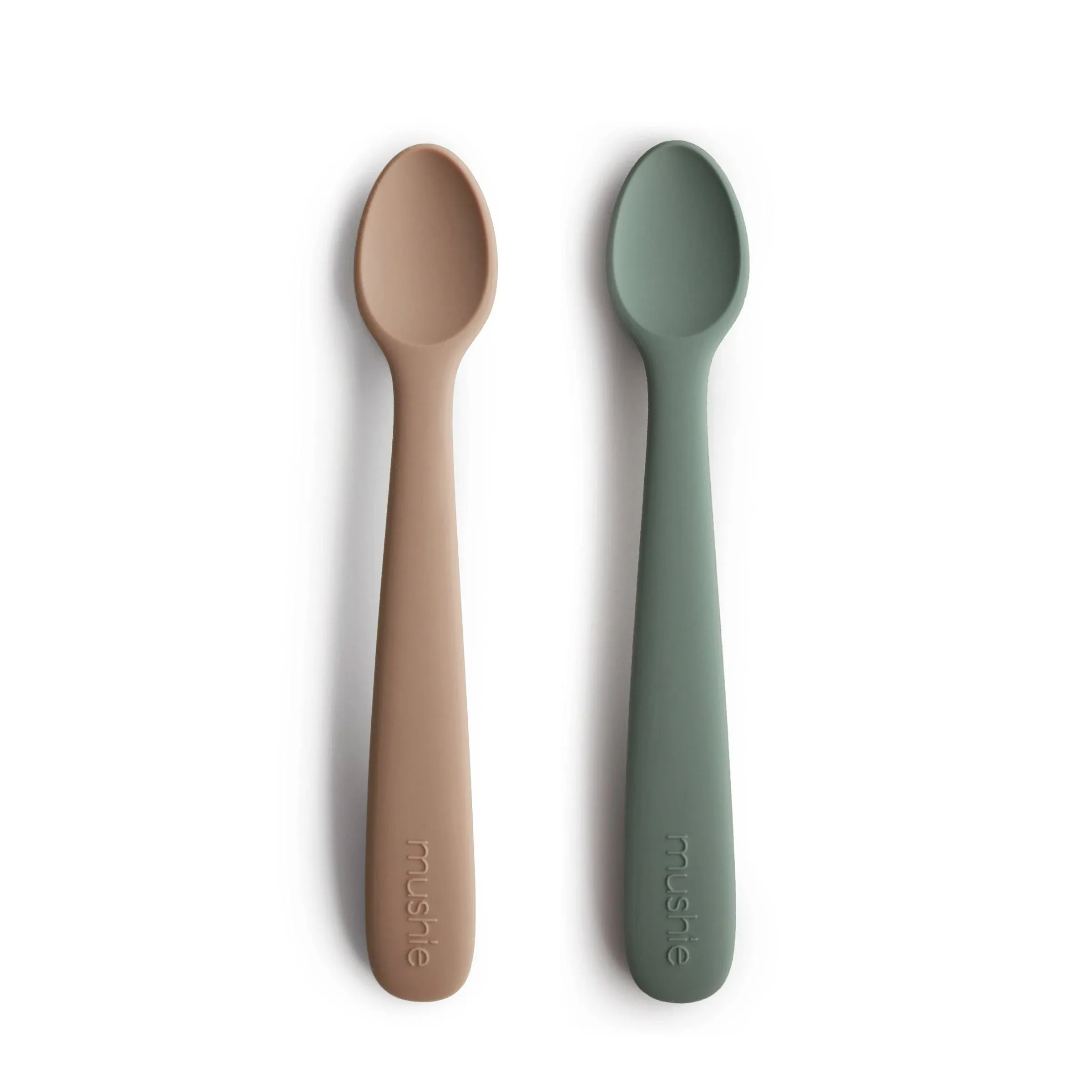 mushie Silicone Baby Feeding Spoons | 2 Pack (Ivory)