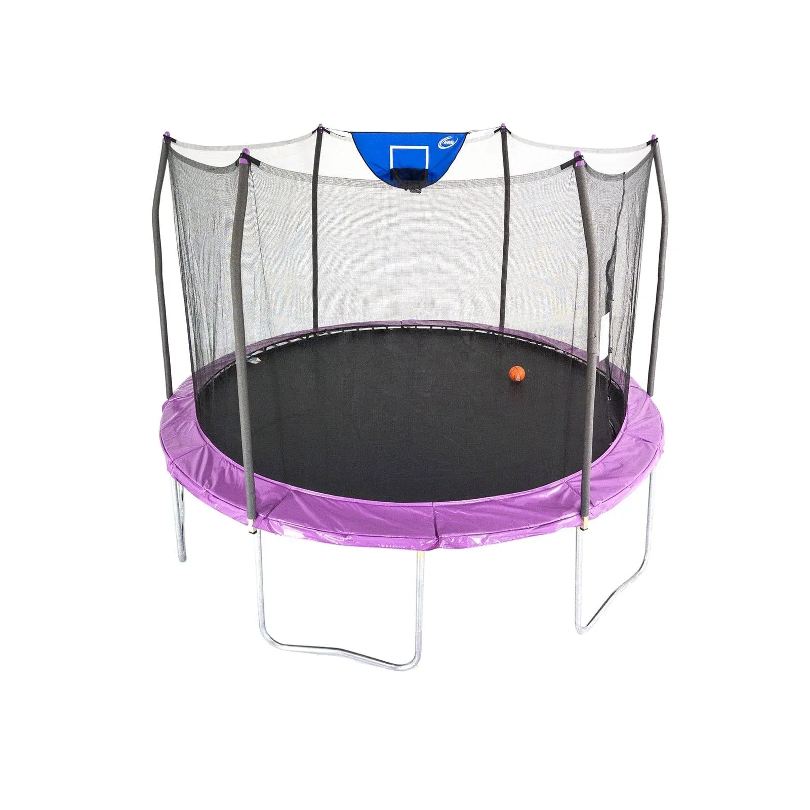 Skywalker Trampolines 12-Foot Jump N’ Dunk Trampoline with Enclosure Net - Basketball Trampoline