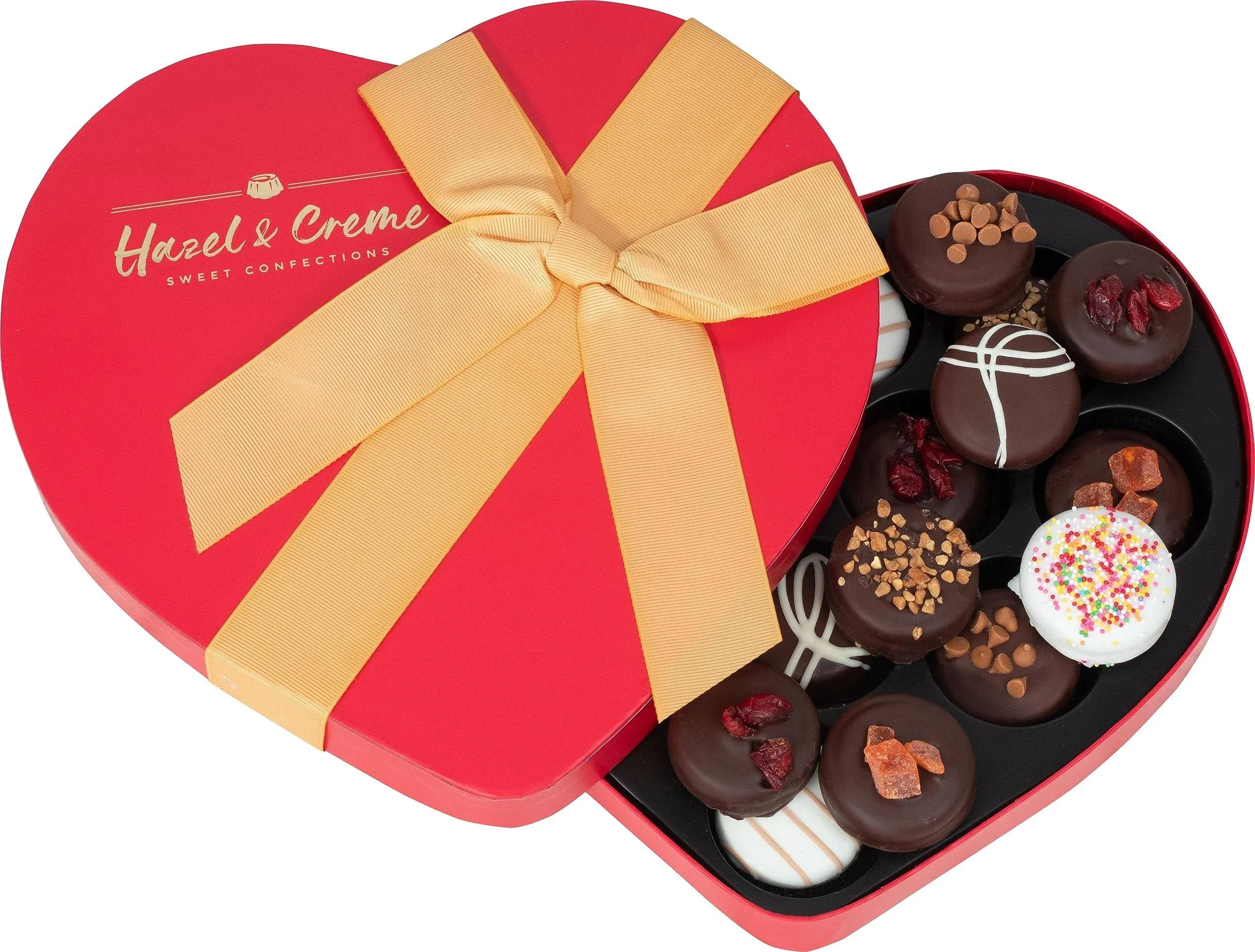 Valentines Cookie Gift Box - 11 Cookies - Holiday Heart Chocolate Box - 