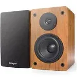 Knox Gear LP1 Powered Bookshelf Bluetooth Speakers (Wood Finish)