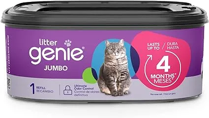 Litter Genie Refill Bags | Jumbo 1-Pack | Up to 4 Months of Supply in 1 Cartridge | Ultimate Odor Control Cat Litter Bags