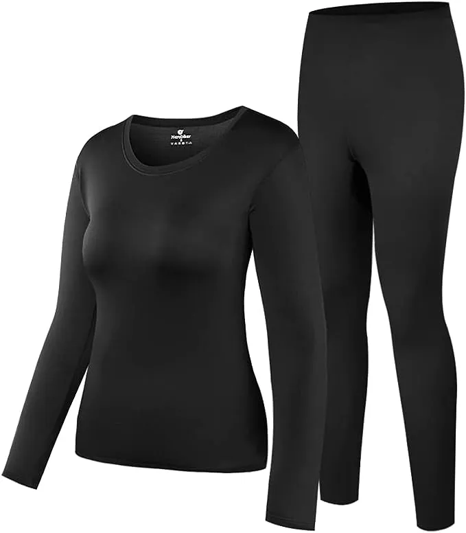 HEROBIKER Womens Thermal Underwear Set, Ultra Soft Thermal Shirt Long Johns Top ...