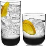 Libbey Polaris 16-Piece Tumbler and Rocks Glass Set, Smoke