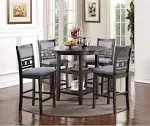 New Classic Furniture Furniture GIA 5-Piece Transitional Wood Dining Set in Gray