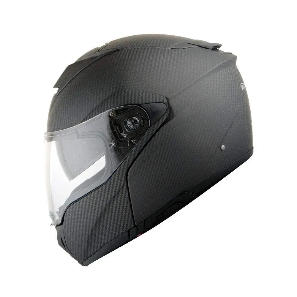 Martian Genuine Real Carbon Fiber Motorcycle Modular Flip Up Full Face Helmet Hb ...