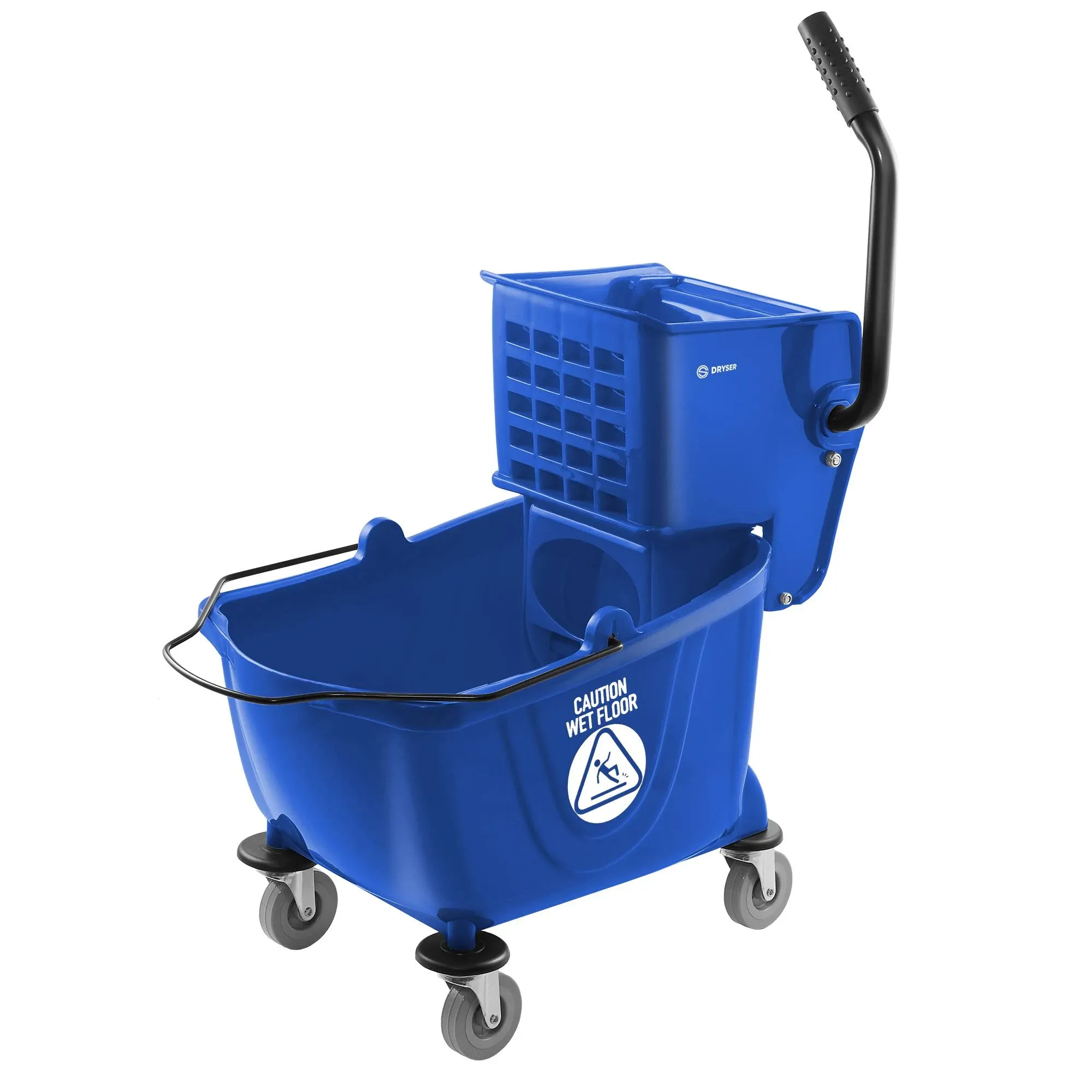 Commercial Mop Bucket &amp; Side Press Wringer - 26 Quart Blue