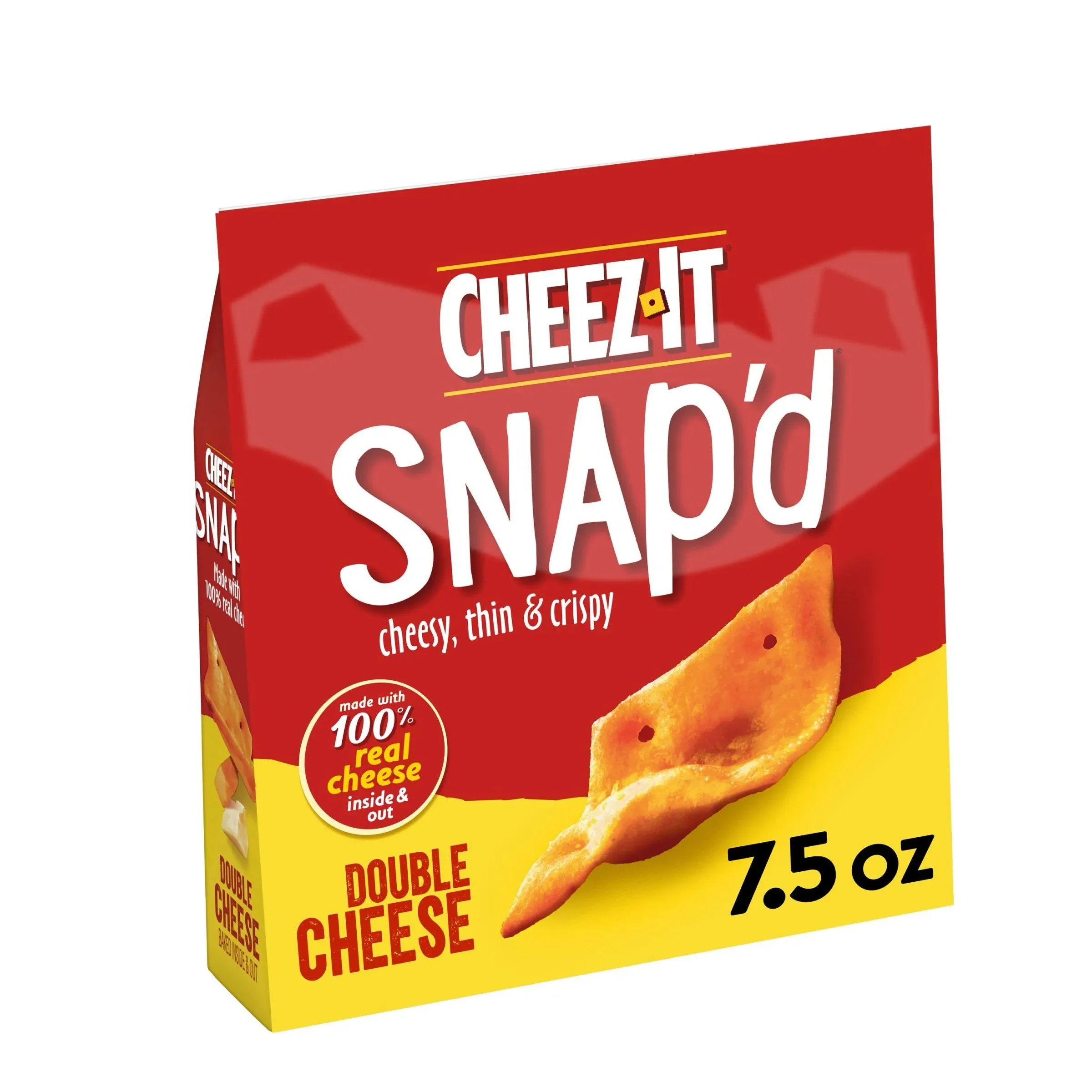 Cheez-It Snap'd Crackers, Double Cheese, 2.2 oz Pouch, 6-Pack