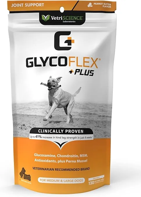 VetriScience GlycoFlex Plus Hip and Joint Supplement for Dogs – Extra-Stre