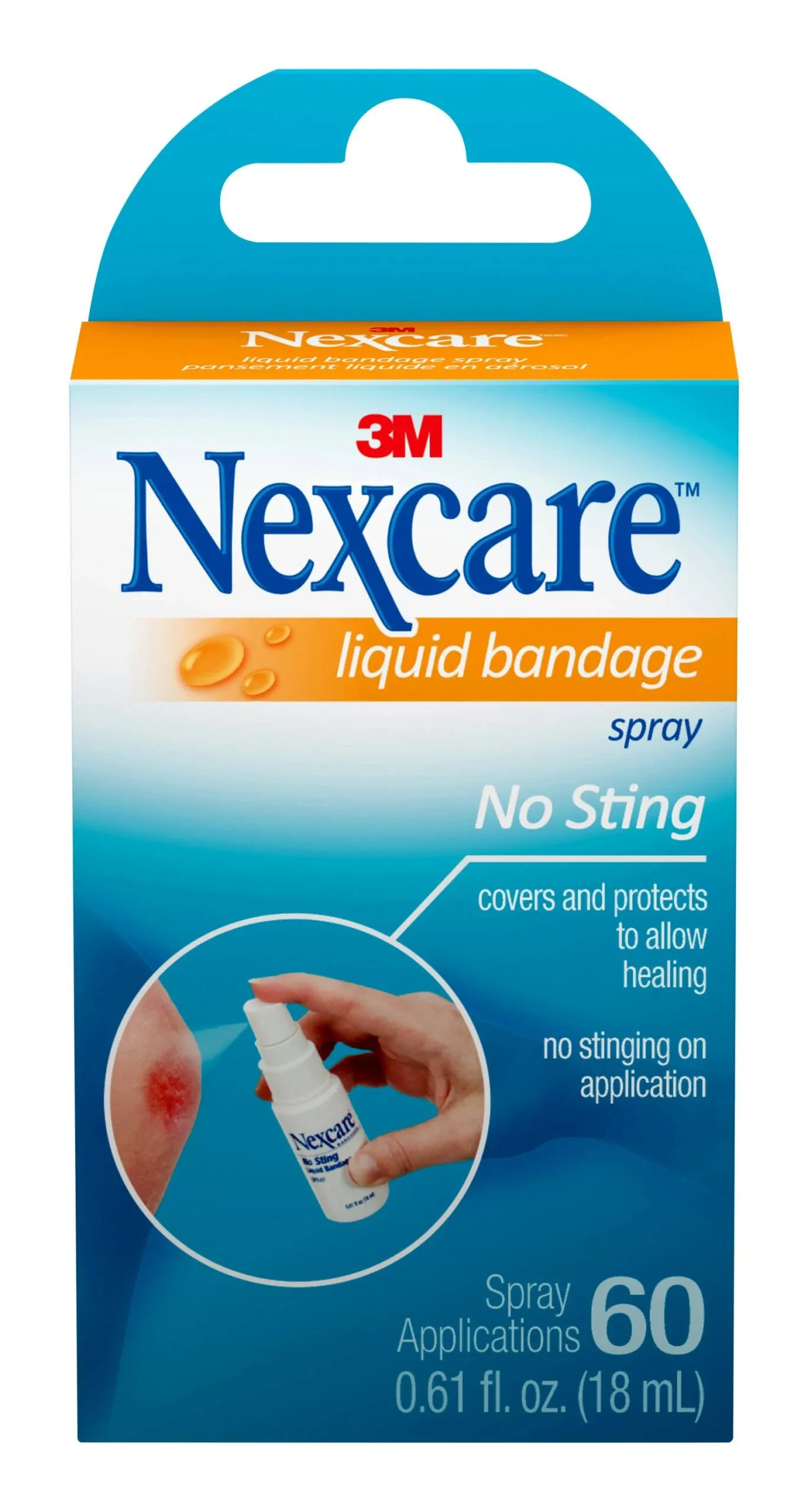 3M Nexcare 11803 Spray-On Liquid Bandage, No-Sting.61oz Bottle