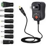 12w 3v 4.5v 5v 6v 7.5v 9v 12v Adjustable Voltage Universal Ac/dc Adapter Power S