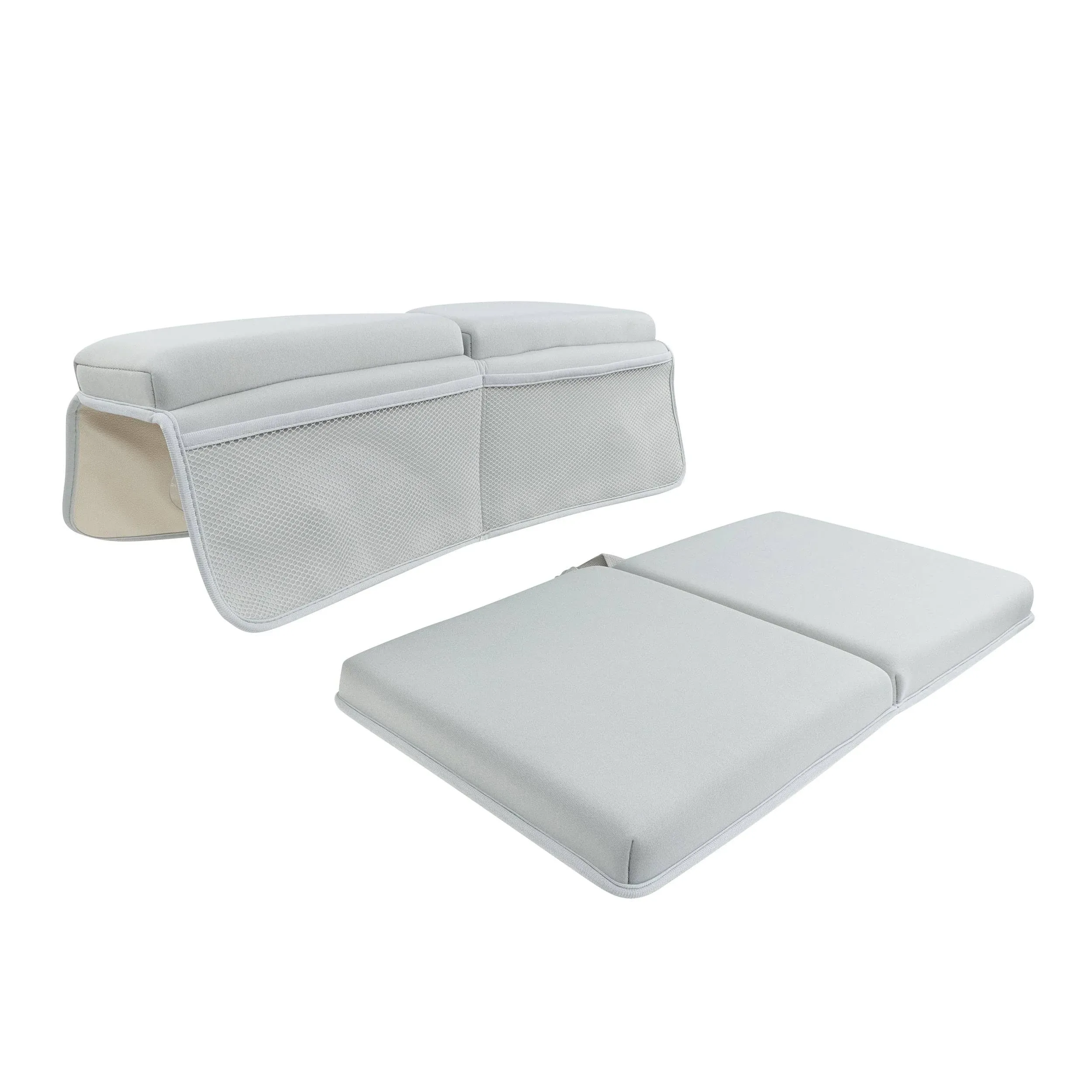 Bath Kneeler and Elbow Rest Pad - Over Tub Foam Bathtub Kneeling Pad with Storage Pockets and Suction Cups