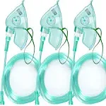 3 Pack- Adult Elongated Oxygen Mask with 6.6' Tubing and Adjustable Elastic Strap - Size XL