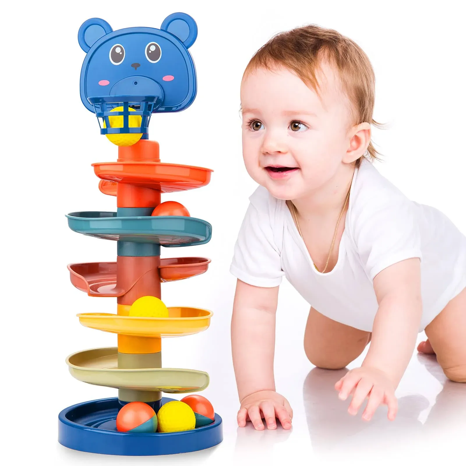 Beestech Ball Tower for Toddlers, Ball Drop and Roll Tower, Educational Toys for