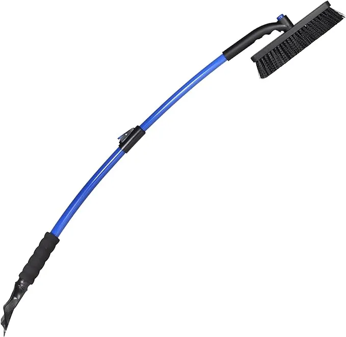 SubZero 14039 50" Crossover Super Duty Extendable Snowbroom with Pivoting Head and Integrated Ice Scraper , Black/Blue