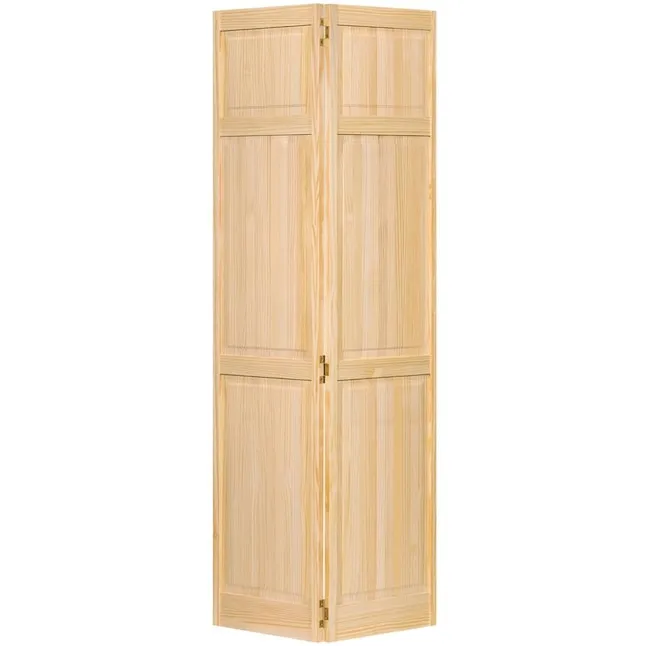 32 in. x 80 in. 32 in. Clear 6-Panel Solid Core Unfinished Wood Interior Closet Bi-Fold Door