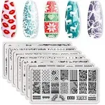  Nail Stamping Plates Set Plaid Flowers Leaves Lace Nail Art Image Pl