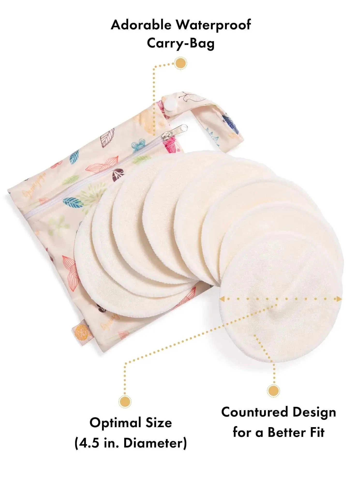 Kindred Bravely Organic Reusable Nursing Pads 10 Pack Washable Breast