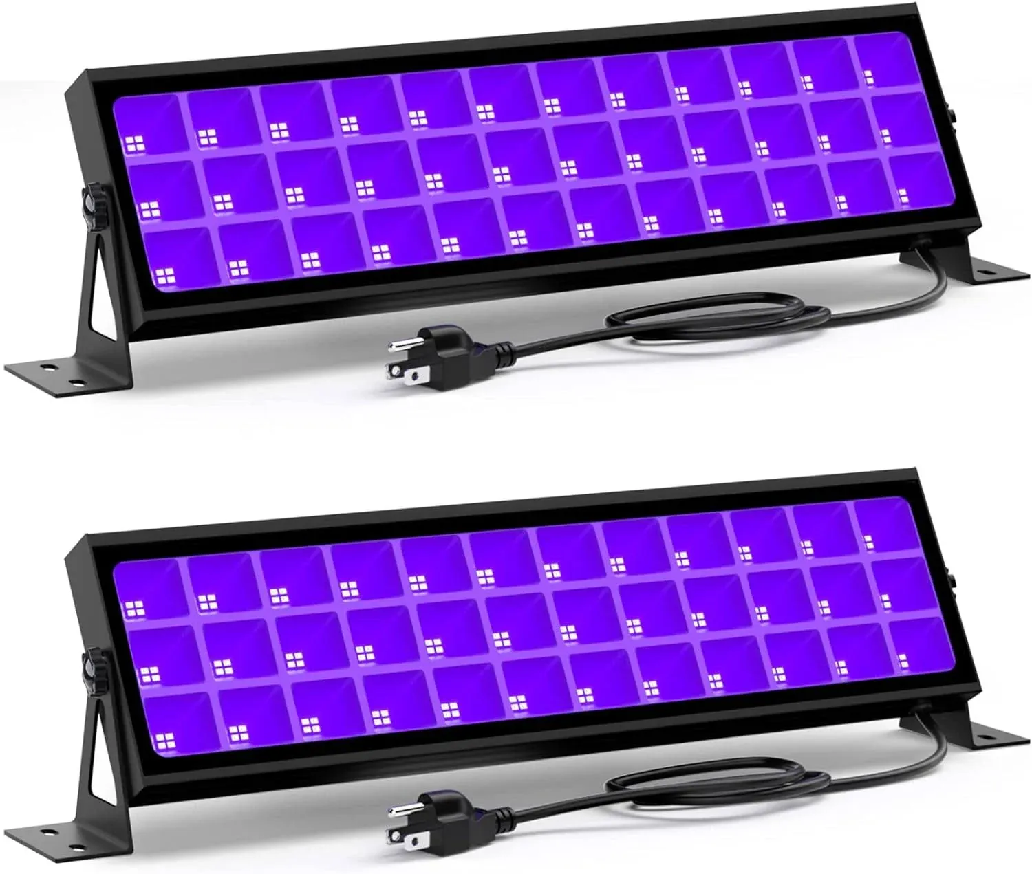 Black Lights Bar HWay 100W LED Blacklight 2 Pack IP66 Waterproof Black Flood Light with Plug for Blacklight Party, Stage Lighting, Fluorescent Poster and Neon Glow in The Dark Night …