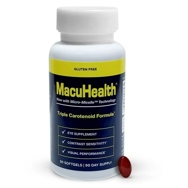 MacuHealth Triple Carotenoid Formula - Eye Vitamins for Adults, Advanced Eye Support & Health Eye Formula, Total Vision Care, Eye Health Vitamins Lutein and Zeaxanthin - 90 Softgels, 3 Month Supply