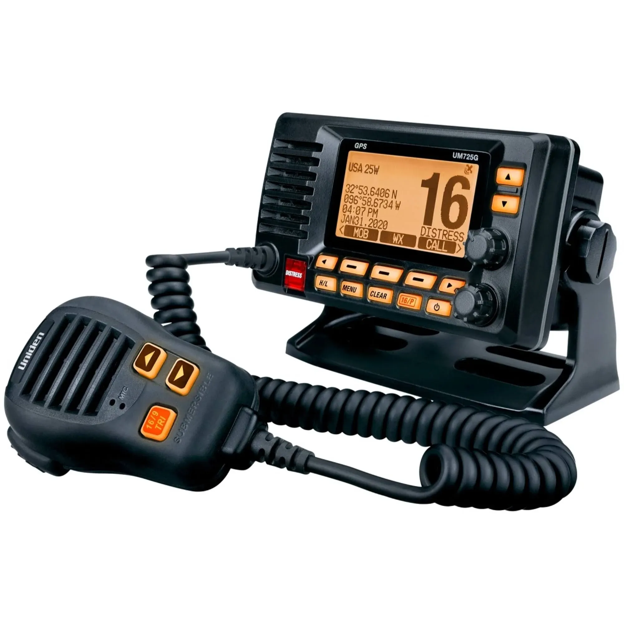 Uniden UM725 Fixed Mount Marine VHF Radio w/GPS - Black [UM725GBK]