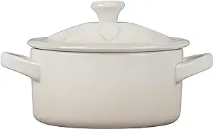 Le Creuset Stoneware Mini Round Cocotte with Flower Lid, 8oz., Caribbean