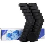 Ice Hockey Pucks, 25pcs, Official Regulation, for Practicing and Classic Training, Diameter 3", Thickness 1", 6oz, Black