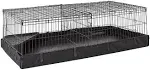 Amazon Basics Canvas Bottom Guinea Pig Pet Cage with Divider Set, Black, 47.64"L x 24.21"W x 13.98"H