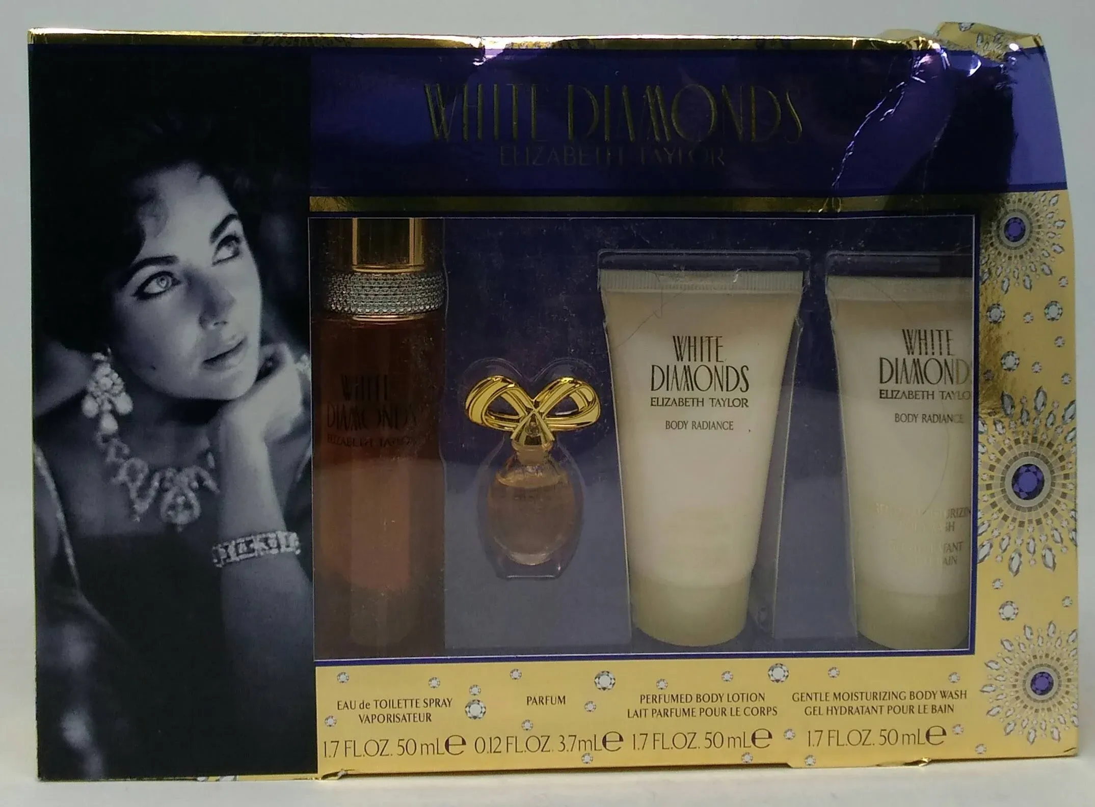 White Diamonds by Elizabeth Taylor 4 Piece Gift Set Women (with 1.7oz)