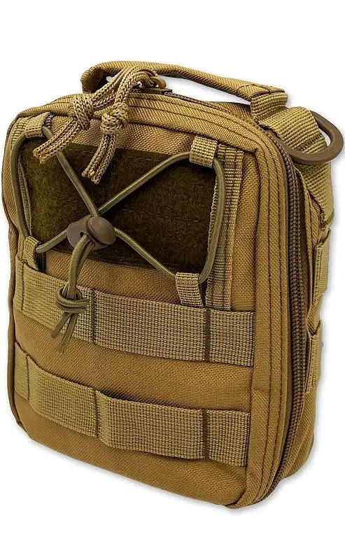 Lightning X Products Premium Nylon MOLLE Emergency Kit, Ideal for Tactical Medics, Military, Outdoor Enthusiasts (8" x 6.5" x 3")