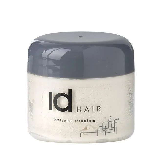 id HAIR - Extreme Titanium - Professional hair wax for men - Extreme hold and medium shine for short hair - Paraben free, 100ml (pack of 1)